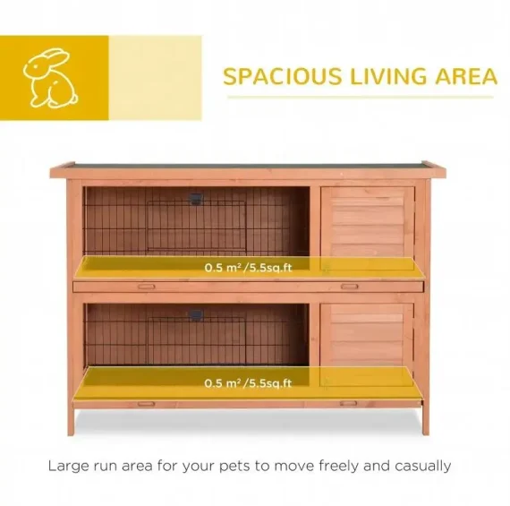 54 inch 2 Story Large Rabbit Hutch Wooden Pet House 4 | PricZone