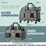 Katziela Rolling Pet Carrier Airline Compliant with Removable Wheels TSA Approved for Small Dogs and 3 | PricZone