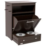 Pet Feeding Station with Storage Cabinet and Raised Bowls 1 | PricZone