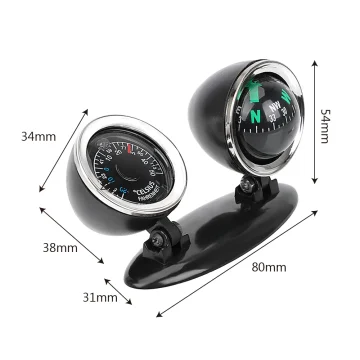 Car Compass and Thermometer 2-in-1 Automotive Guide 2