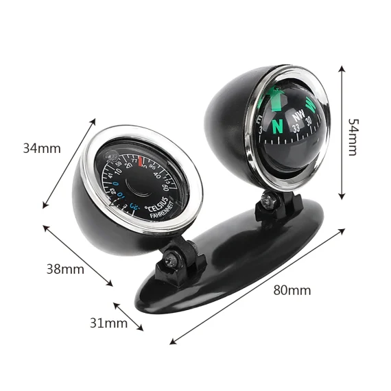 Car Compass and Thermometer 2 in 1 Automotive Guide 2 | PricZone