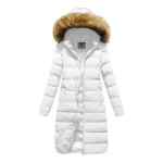 Womens Winter Faux Down Jacket with Detachable Hood 5 | PricZone