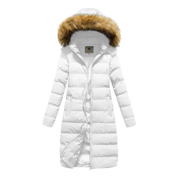 Womens Winter Faux Down Jacket with Detachable Hood 5 | PricZone