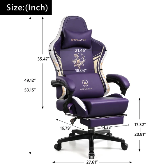 Ergonomic Gaming Chair with Bluetooth Footrest 3 | PricZone