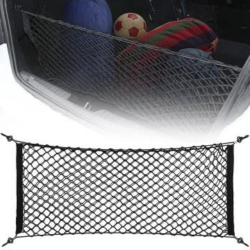 Large Rear Cargo Net Adjustable Mesh Trunk Organizer 2