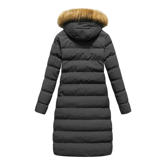 Womens Winter Faux Down Jacket with Detachable Hood 4 | PricZone