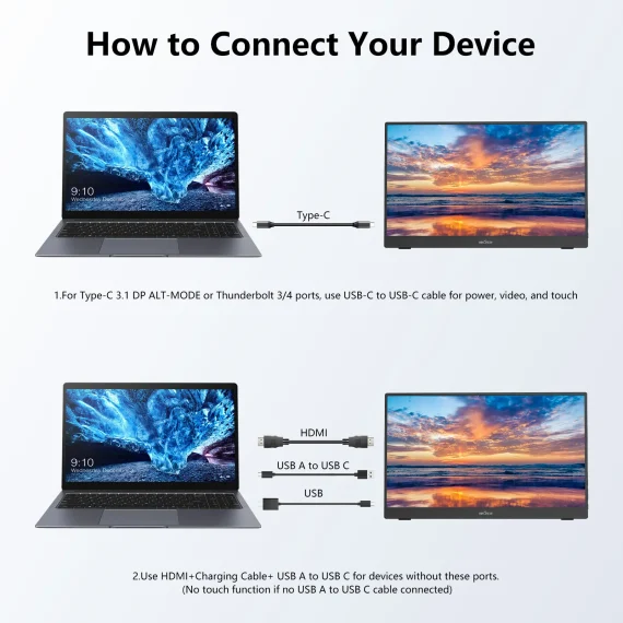 InnoView 156 inch Touchscreen Portable Monitor 1080P 5 | PricZone