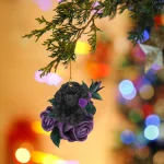 Christmas Tree Dog Pendant in Purple Rose Design 5 | PricZone