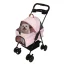 Pink Folding Pet Stroller for Small Dogs and Cats