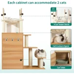 Modern Cat Tree With Litter Box Enclosure and Hammock 6 | PricZone