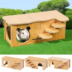 Wooden Hamster House Multi Chamber Habitat Hut 1 | PricZone