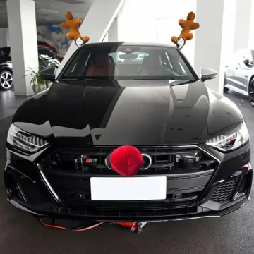 Car Reindeer Antlers and Red Nose Christmas Decor 2