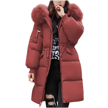 Womens Fluffy Hooded Down Jacket Warm Stylish 1 | PricZone