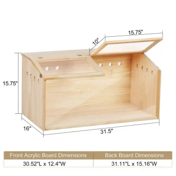 US Wooden Hamster Cage with Acrylic Boards 2