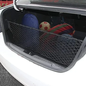 Large Rear Cargo Net Adjustable Mesh Trunk Organizer 1