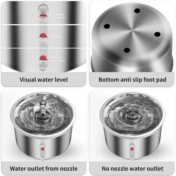 2L Stainless Steel Automatic Pet Water Fountain 5 | PricZone