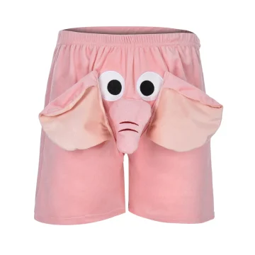 Mens Elephant Boxer Shorts Funny 3D Plush Sleepwear 2