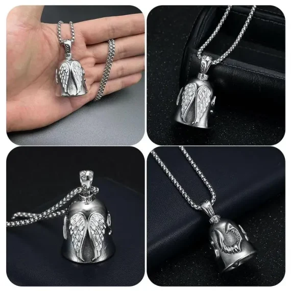 Motorcycle Guardian Angel Bell Keychain Pendant 4 | PricZone