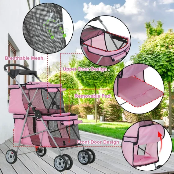 Pet Stroller for Small and Medium Dogs and Cats 4 | PricZone