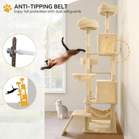 75 Inch Tall Multi Level Cat Tree Tower for Indoor Cats 5 | PricZone