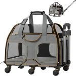 Katziela Rolling Pet Carrier Airline Compliant with Removable Wheels TSA Approved for Small Dogs and 1 | PricZone