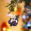 Christmas Tree Dog Pendant in Purple Rose Design