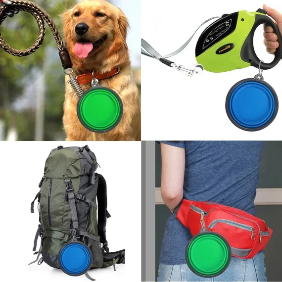 Portable Collapsible Silicone Pet Bowl with Carabiner 5 | PricZone