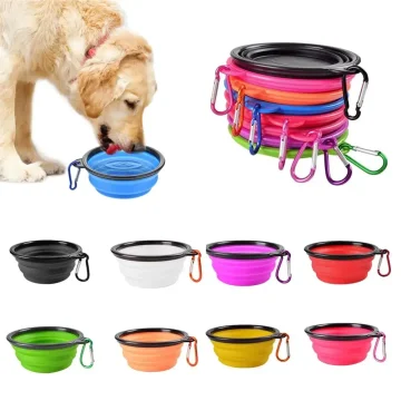 Portable Collapsible Silicone Pet Bowl with Carabiner 1 | PricZone