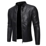 Faux Leather Jacket Zip Up Warm Streetwear 1 | PricZone