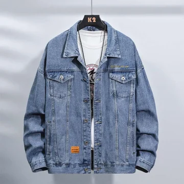 Blue Denim Jacket Casual Retro Jeans Coat 1