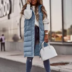 Long Quilted Hooded Winter Vest Coat 1 | PricZone