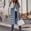 Long Quilted Hooded Winter Vest Coat