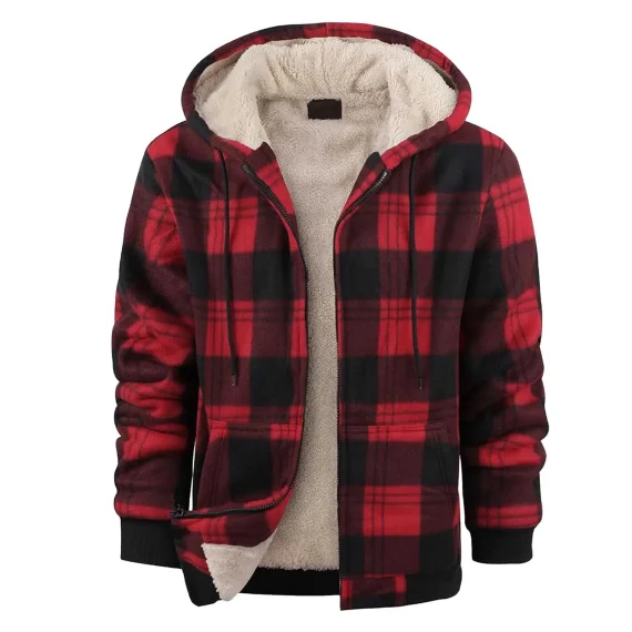 Plaid Hooded Jacket Winter Fall Oversized Coat 3 | PricZone