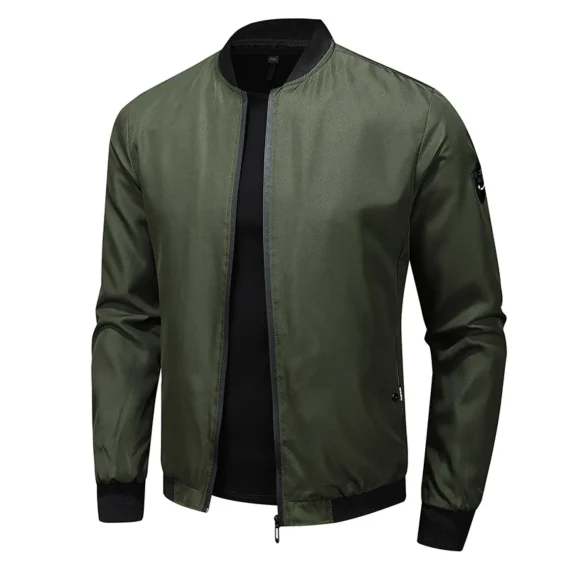 Thin Stand Collar Bomber Jacket Casual Coat 1 | PricZone