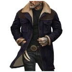 Winter Suede Jacket Medium Long Retro Coat 2 | PricZone