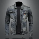 Vintage Denim Jacket Slim Fit Zip Up Cotton Coat 1 | PricZone