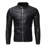 Faux Leather Jacket Zip Up Warm Streetwear 3 | PricZone