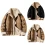 Suede Lapel Leather Jacket Thick Padded Coat