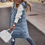 Long Quilted Hooded Winter Vest Coat 2 | PricZone