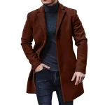 Spring Mens Solid Wool Coat Slim Fit Trench 2 | PricZone