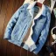 Fleece Lined Denim Trucker Jacket Winter Coat