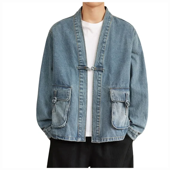 Denim Jacket Long Sleeve Zip Up Hoodie 3 | PricZone