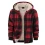 Oversize Plaid Print Mens Zipper Hooded Sweatshirt