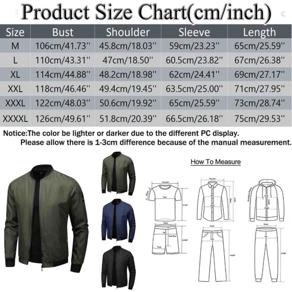 Thin Stand Collar Bomber Jacket Casual Coat 3 | PricZone