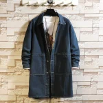 Spring Autumn Korean Style Mens Long Denim Jacket 2 | PricZone