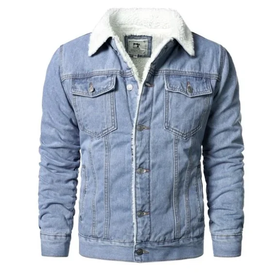 High Quality Slim Fit Mens Light Blue Denim Jacket 1 | PricZone