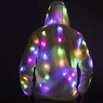 LED Glowing Hooded Jacket Mens Womens Luminous Coat 1 | PricZone