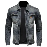 Vintage Denim Jacket Slim Fit Zip Up Cotton Coat 2 | PricZone