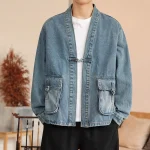 Vintage Mens Denim Jacket Long Sleeve Loose Fit 4 | PricZone