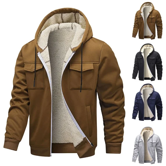 Shearling Padded Jacket Slim Fit Hoodie 4 | PricZone